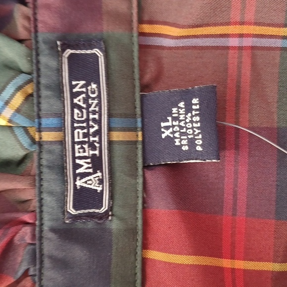 Vintage American Living Deadstock 90s Y2K Plaid Ruffle Blouse Size XLarge - Picture 5 of 7